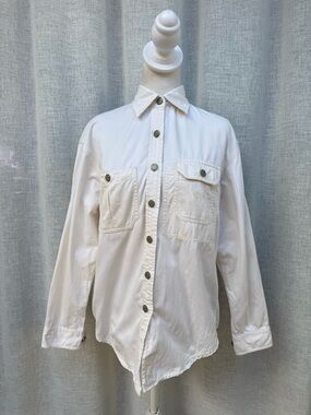 Lauren Ralph Lauren white button down safari style cotton shirt